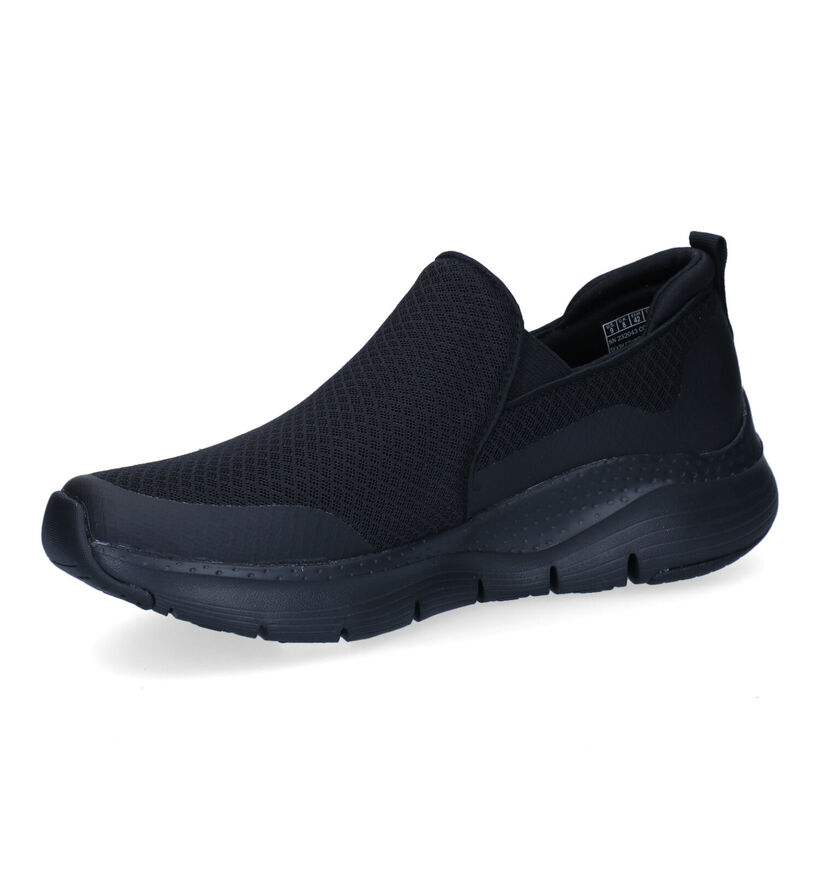 Skechers Arch Fit Banlin Zwarte Instappers in stof (301198)