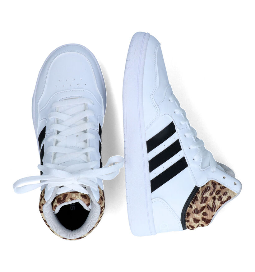 adidas Hoops 3.0 Mid Zwarte Sneakers in kunstleer (316561)