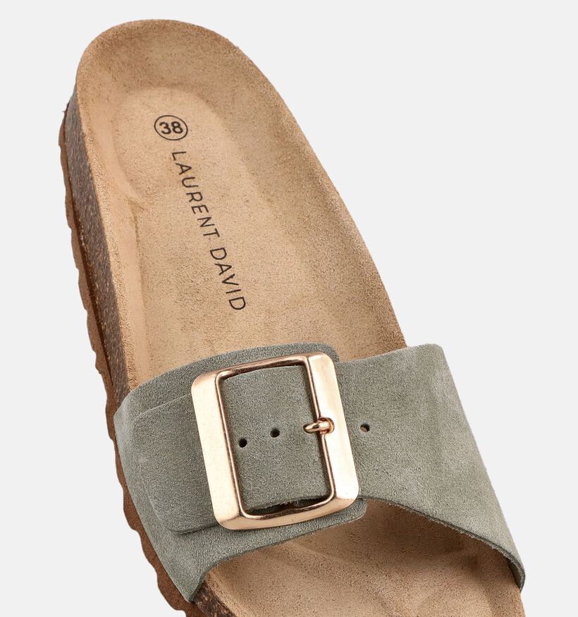 Laurent David Groene Slippers voor dames (373782)