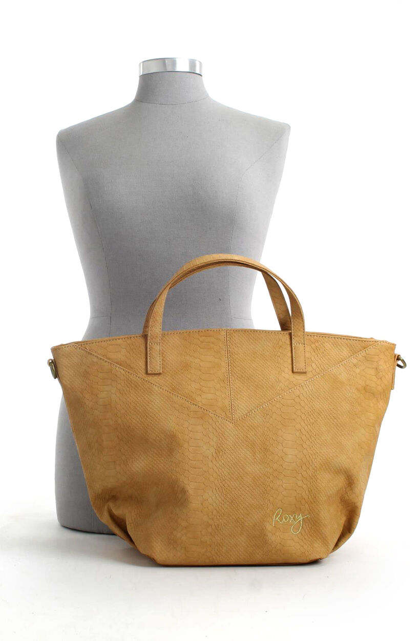 Shopper Roxy Cognac met Slangenprint in kunstleer (200448)