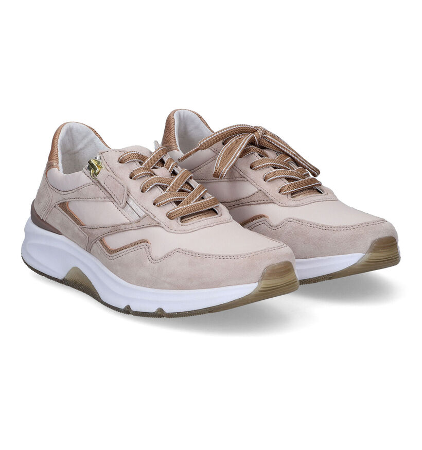 Gabor Rollingsoft Beige Sneakers in daim (306227)