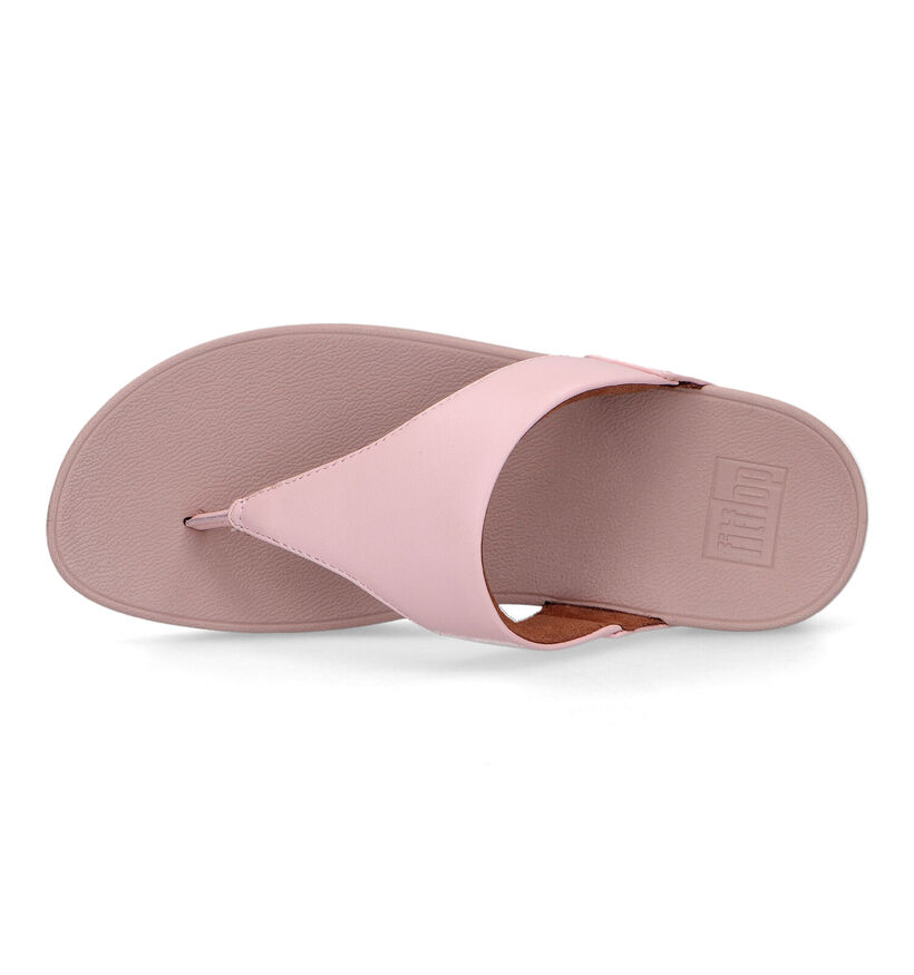 FitFlop Lulu Leather Toepost Zwarte Teenslippers voor dames (353633)