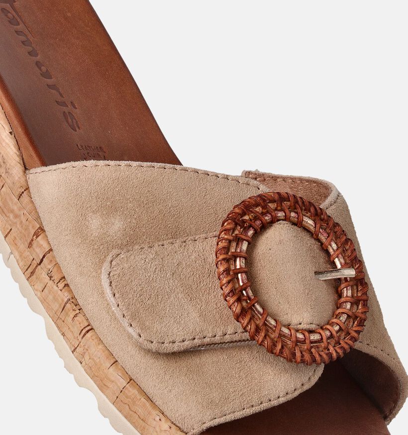 Tamaris Nu-pieds plates en Camel pour femmes (354325)