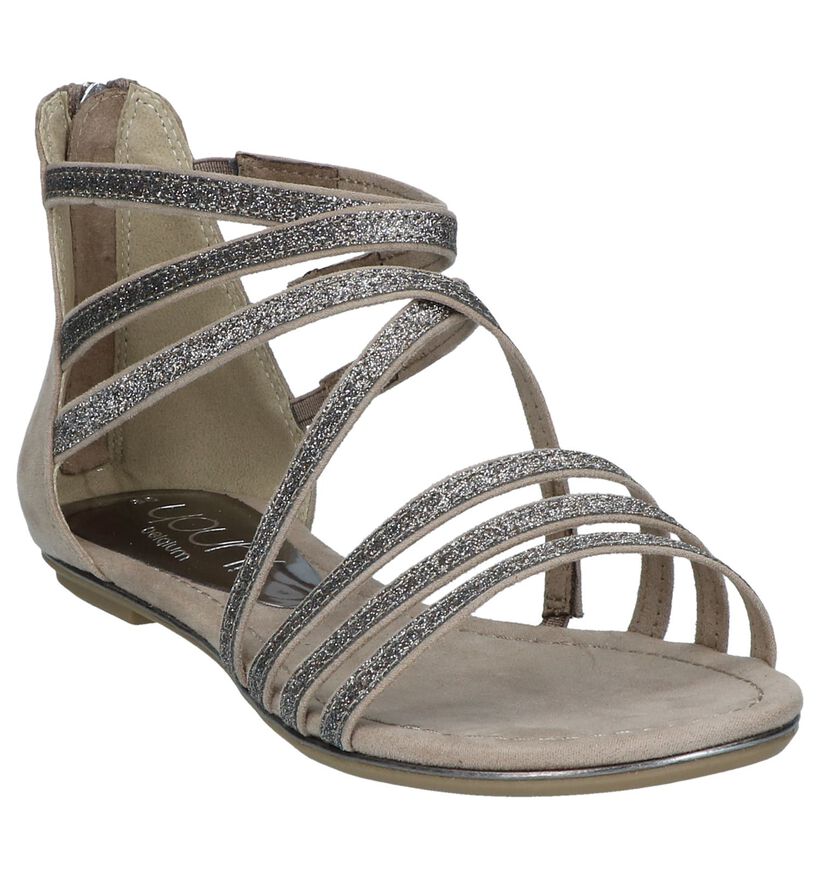 Taupe Sandalen Youh! in stof (242992)