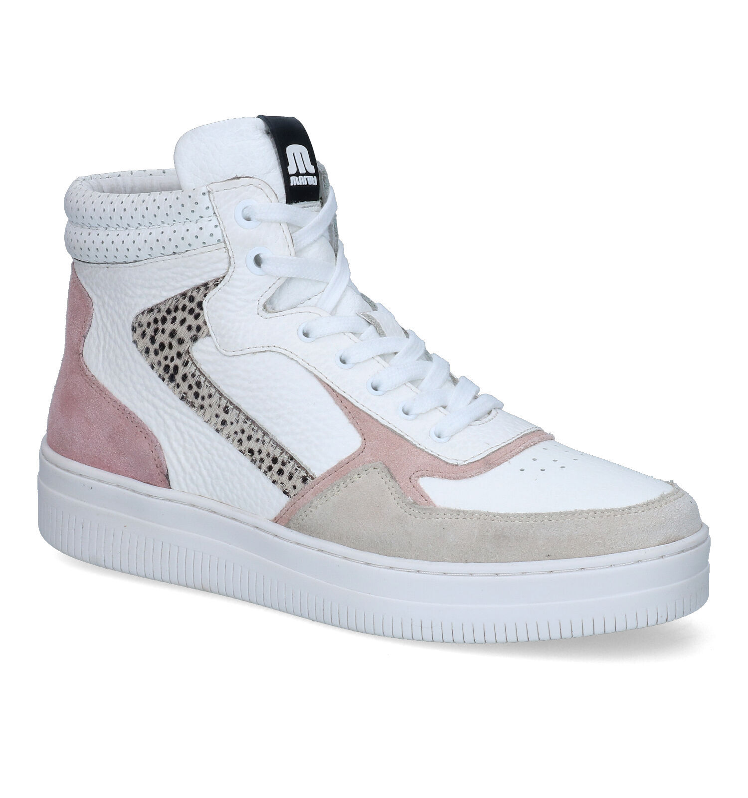 Witte leren sales hoge sneakers dames