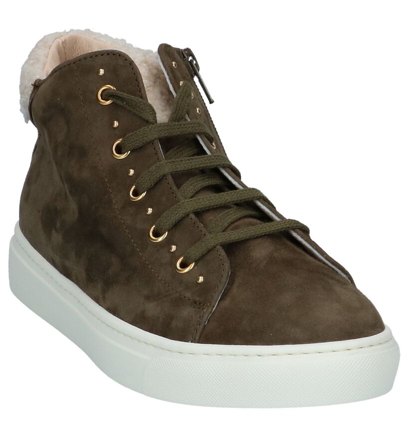 River Woods Baskets hautes en Vert kaki en daim (231763)