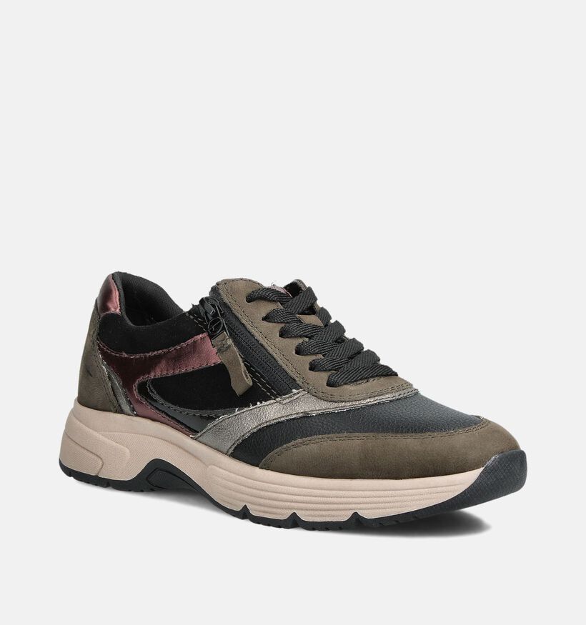 Tamaris Comfort Chaussures à lacets en Vert kaki/Noir pour femmes (360417) - pour semelles orthopédiques