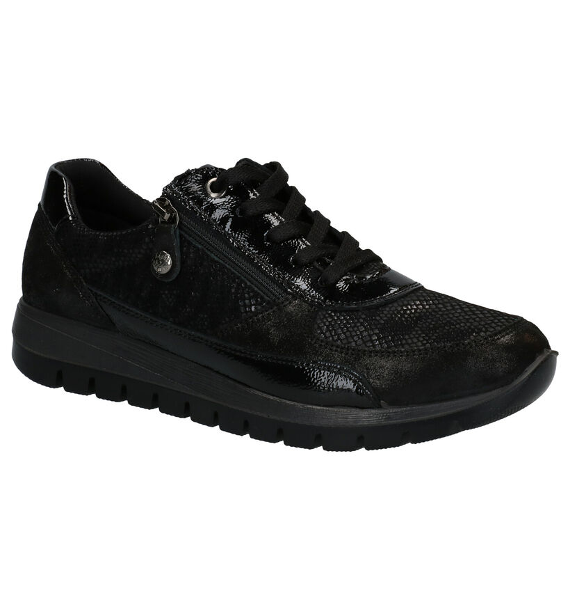 Hush Puppies Itou Zwarte Veterschoenen in lak (292697)