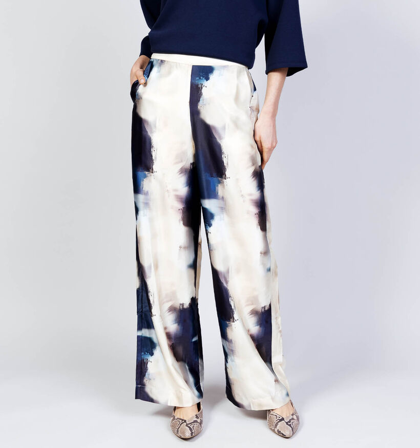 Vila Salta Blauwe/Beige Broek voor dames (369477)
