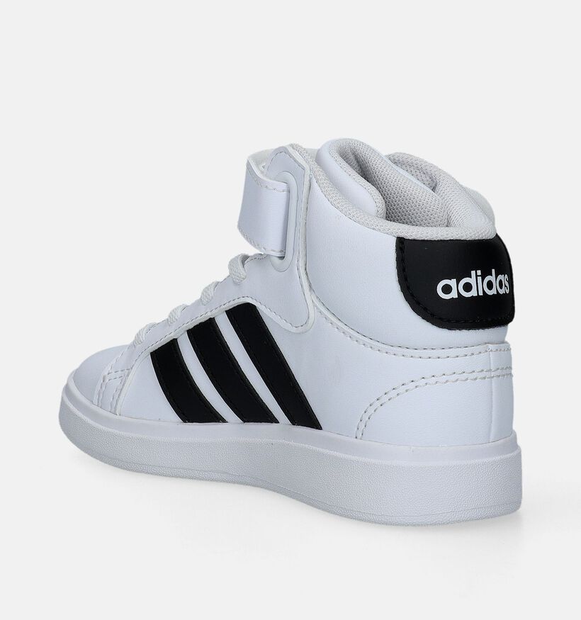 adidas Grand Court Mid K Witte Sneakers voor jongens, meisjes (343189)