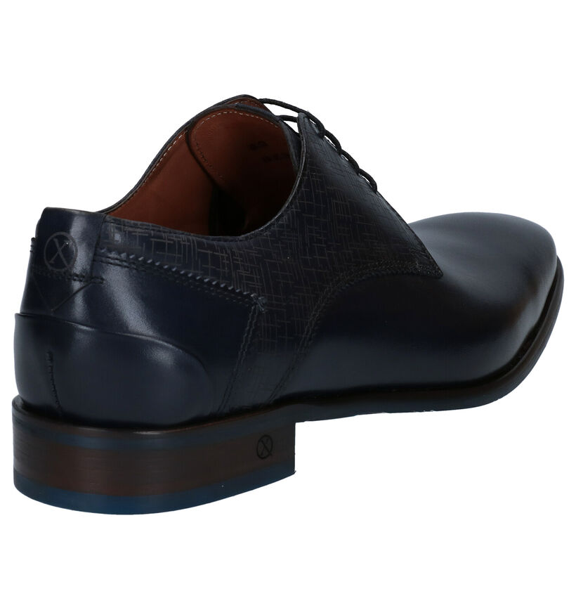 Ambiorix Eddy Chaussures à Lacets en Bleu en cuir (291104)