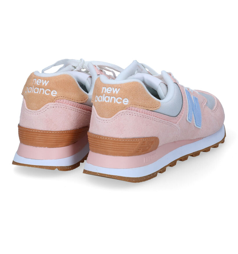 New Balance WL574 Baskets en Rose pour femmes (301950) - pour semelles orthopédiques