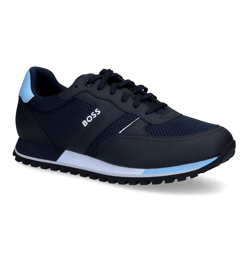 Hugo Boss Parkour Runn Chaussures à lacets en Bleu en simili cuir (311060)