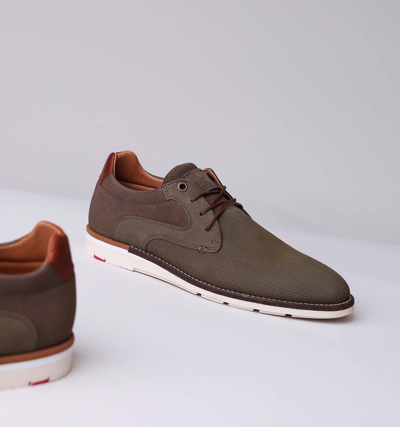 Bullboxer Chaussures à lacets en Vert kaki pour hommes (337210) - pour semelles orthopédiques