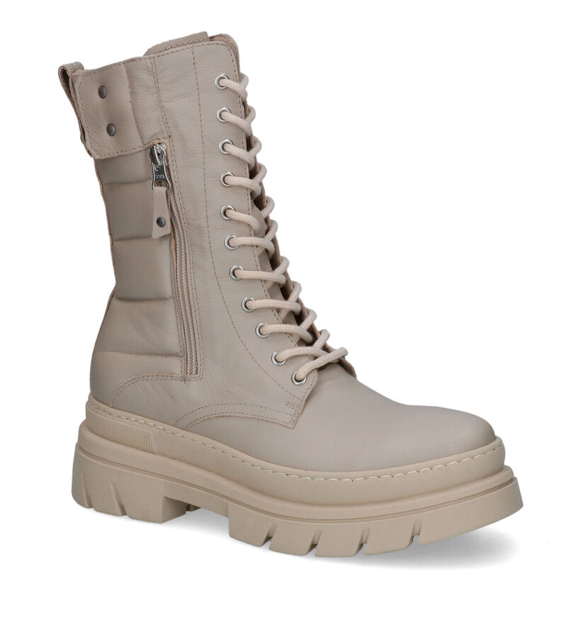 Avena Bottes à lacets en Beige pour femmes (314394)