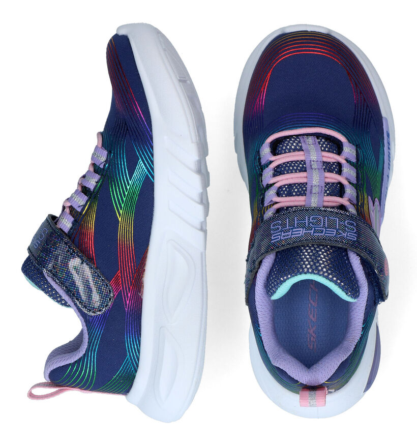 Skechers Glow-Brites Blauwe Sneakers voor meisjes (302734)