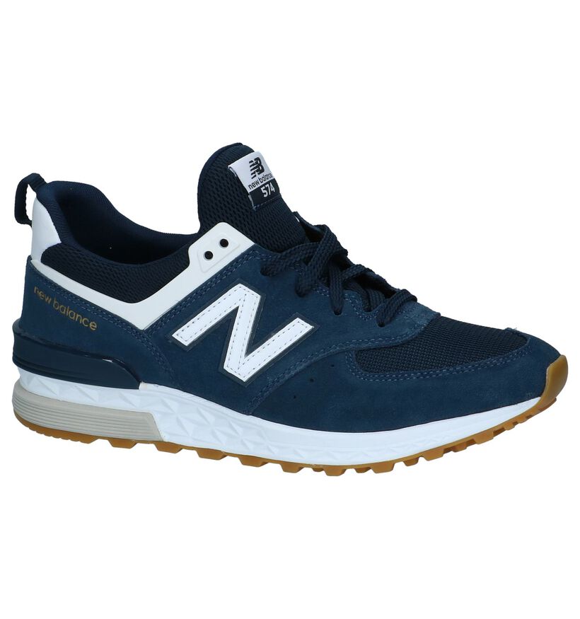 New Balance MS574 Blauwe Sneakers in nubuck (222741)