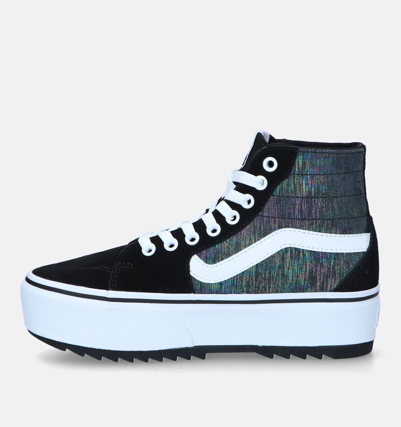 Vans Filmore Hi Tapered Platform Baskets de skate en Noir pour femmes (333943)