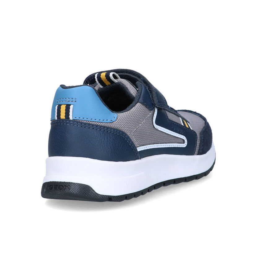Geox Briezee Blauwe Velcroschoenen in stof (326615)