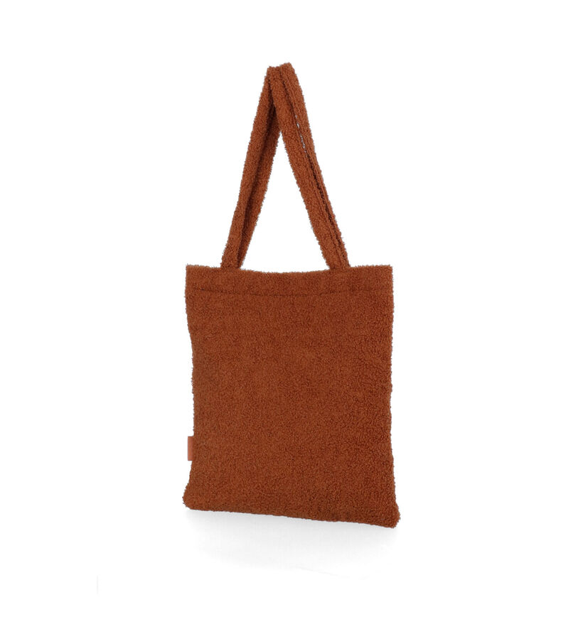 Unique Cognac Shopper in stof (317383)
