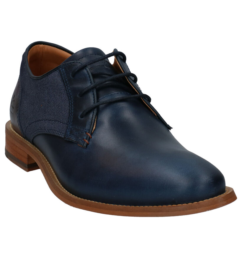 Bullboxer Blauwe Geklede Veterschoenen in stof (286574)