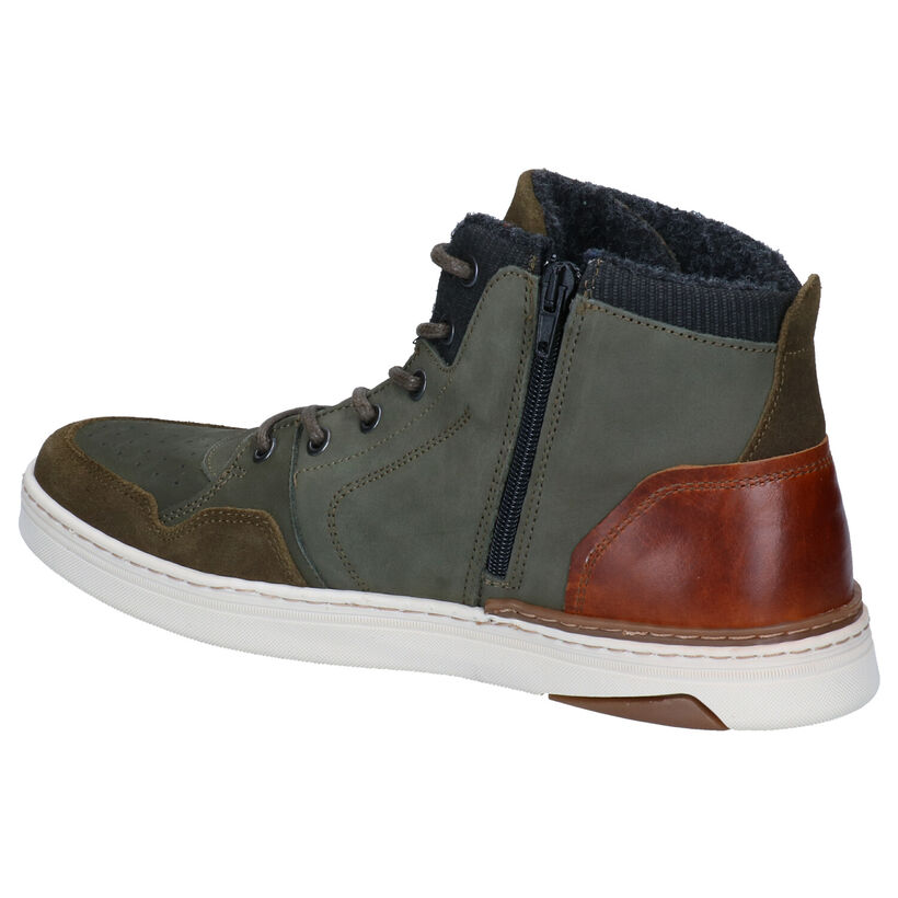 Bullboxer Baskets montantes en Vert kaki en cuir (296502)