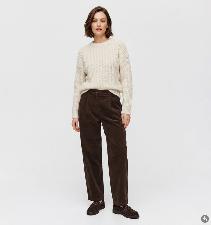 Fransa Calana Donkerbruine Broek voor dames (379930)