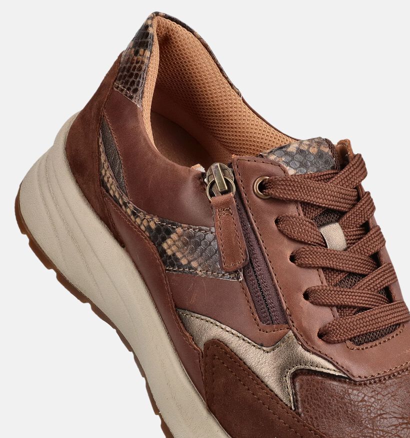 Gabor Comfort Donkerbruine Schoenen met Veter en Rits voor dames (376977) - geschikt voor steunzolen