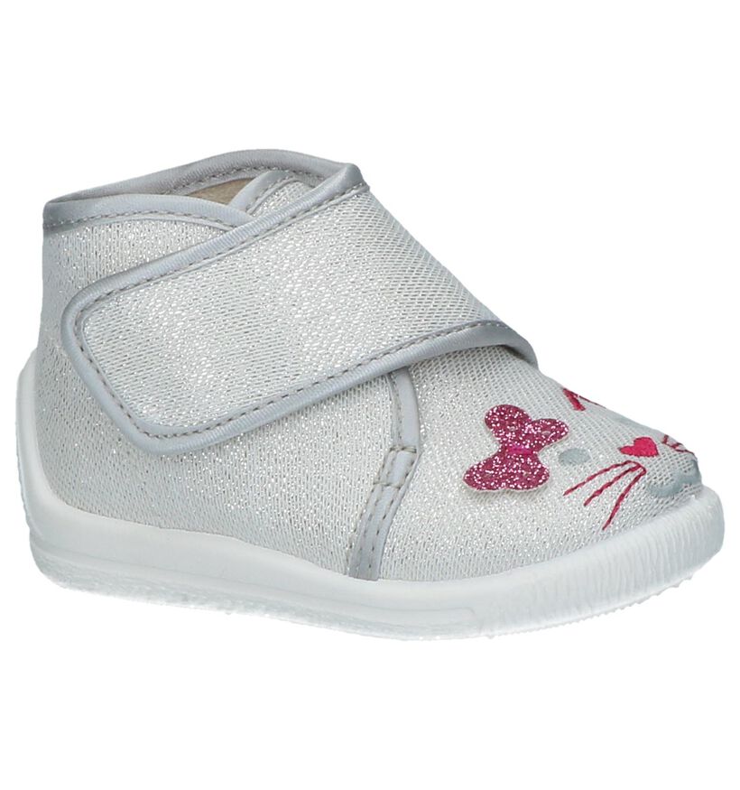 Zilveren Babypantoffels Bellamy Odelie in stof (248501)