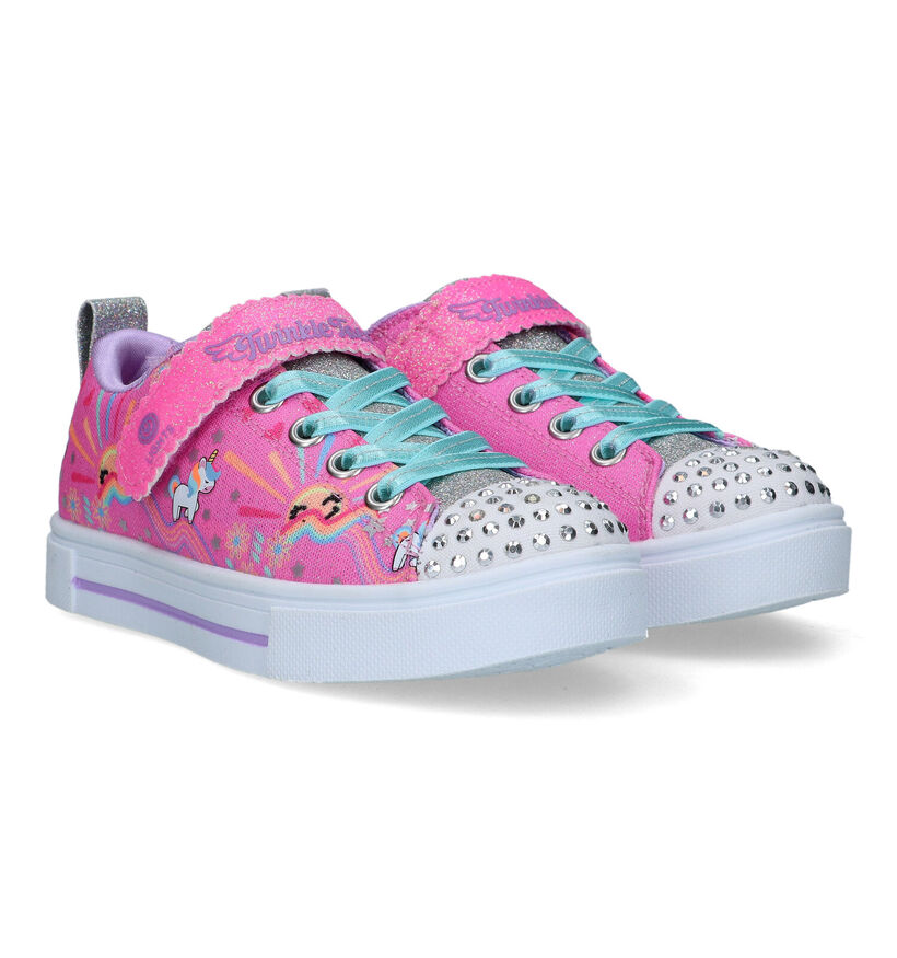 Skechers Twinkle Sparks Roze Sneakers voor meisjes (319542)