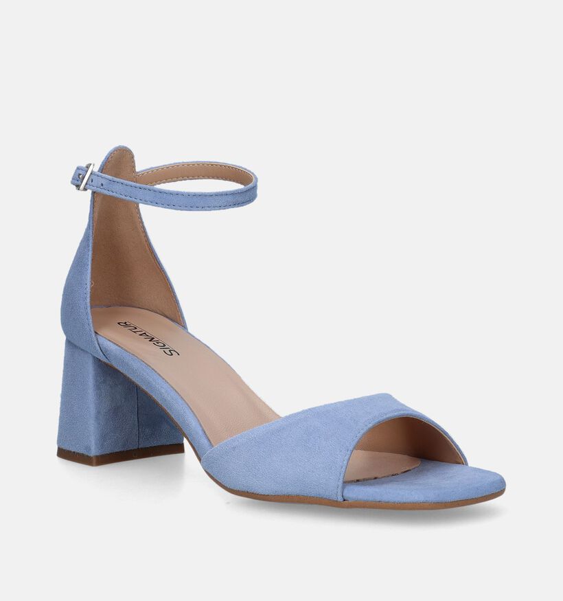 Signatur Blauwe Sandalen Met Blokhak voor dames (341928)