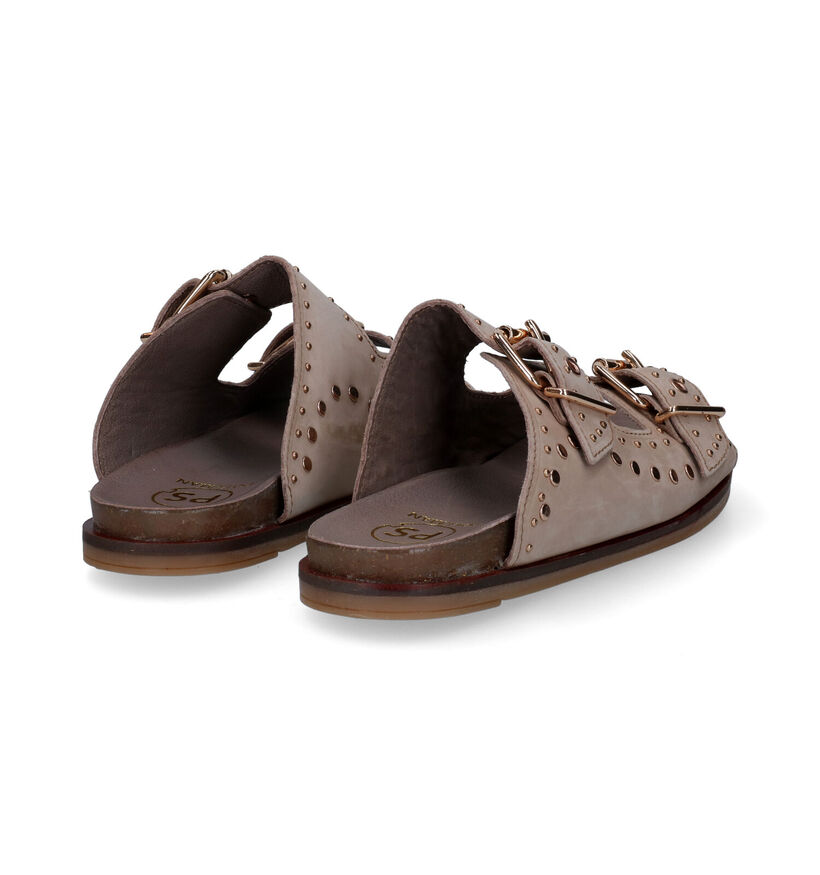 Poelman Nu-pieds plates en Taupe pour femmes (310317)