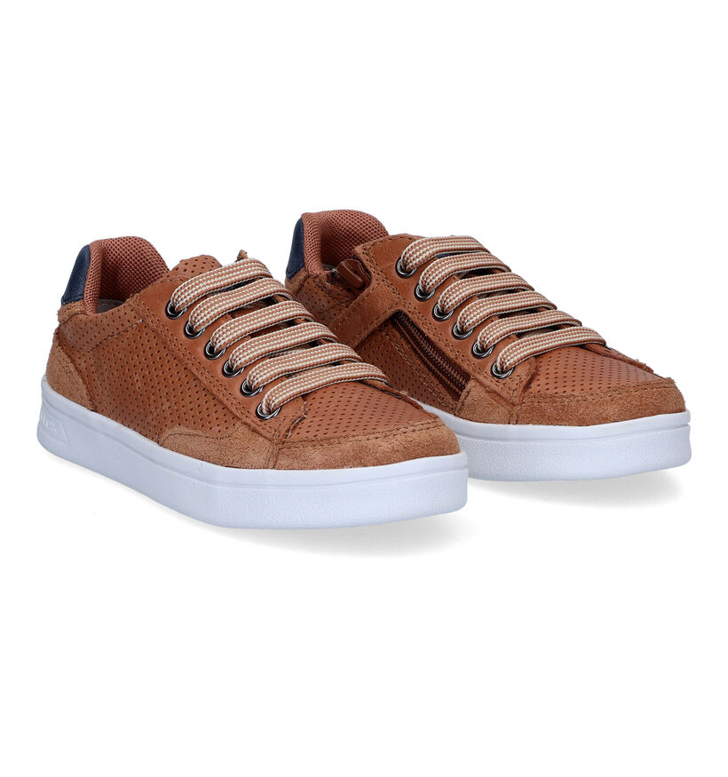 Geox Djrock Cognac Veterschoenen voor jongens (308446)