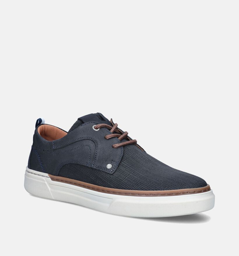 Bufflox Rome Blauwe Veterschoenen voor heren (353941) - geschikt voor steunzolen