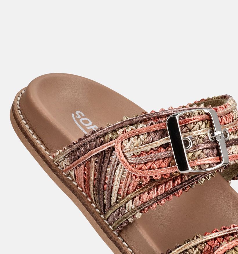 Softwaves Donkergroene/Roze Slippers voor dames (373384) - geschikt voor steunzolen