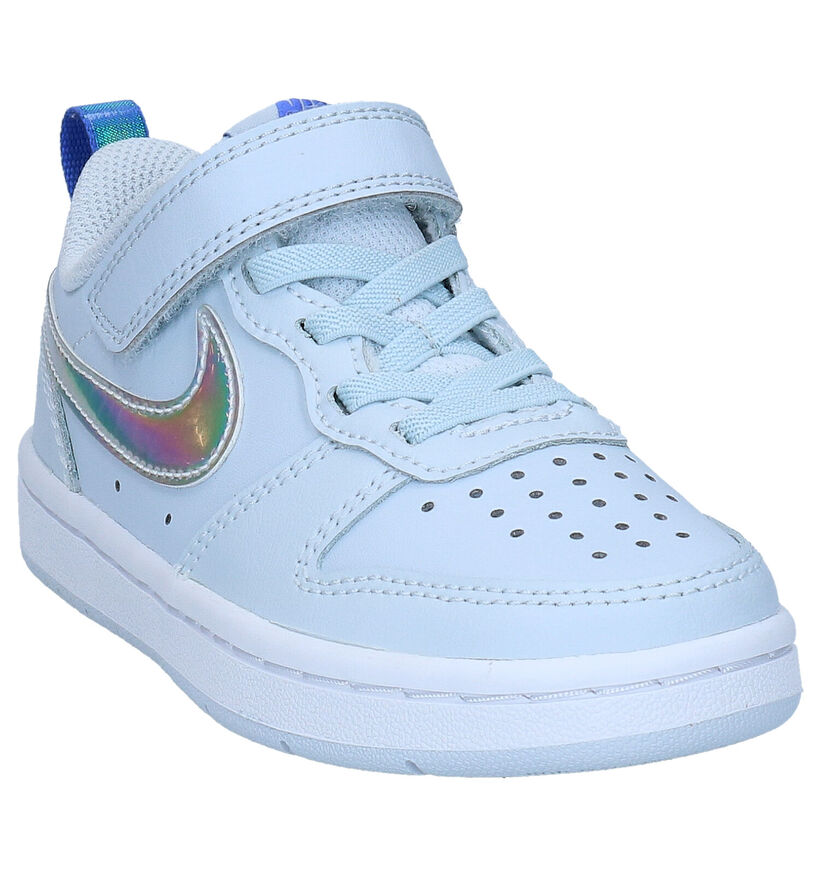 Nike Court Borough Low Baskets en Bleu en cuir (274592)