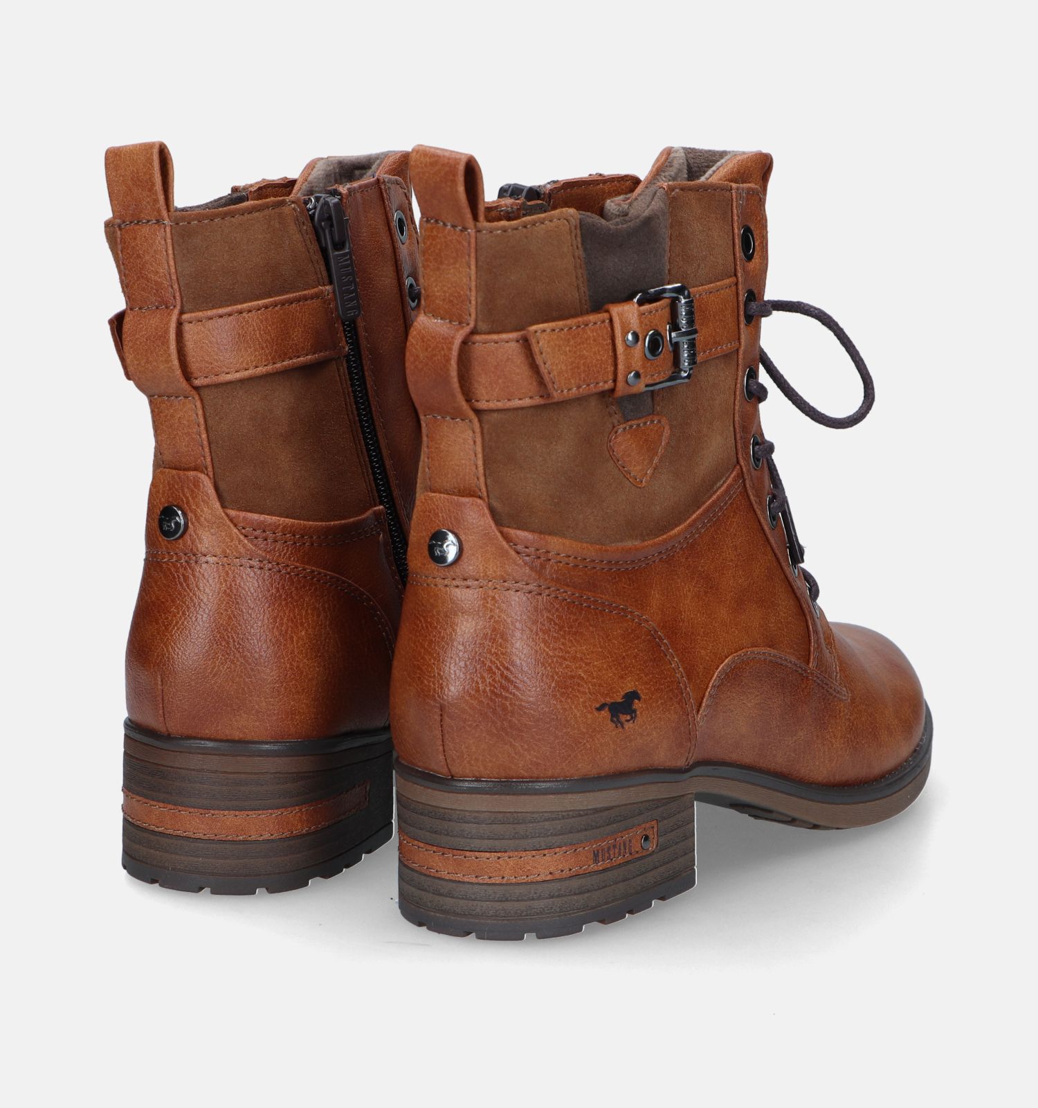 Mustang Cognac Veterboots Dames Boots Online op TORFS.BE