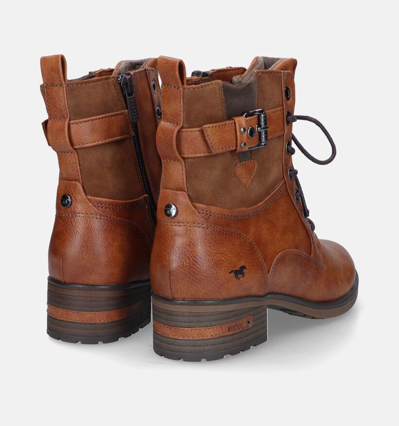 Mustang Boots à lacets en Cognac pour femmes (342168)