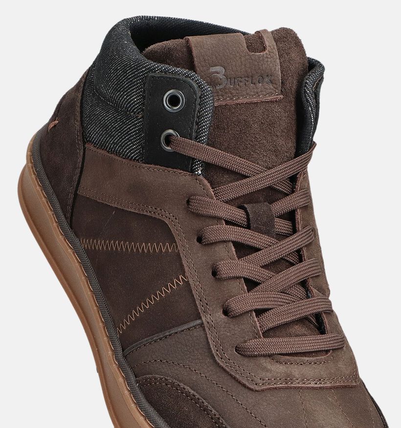 Bufflox Atenas Donkerbruine Sneakers voor heren (362644) - geschikt voor steunzolen