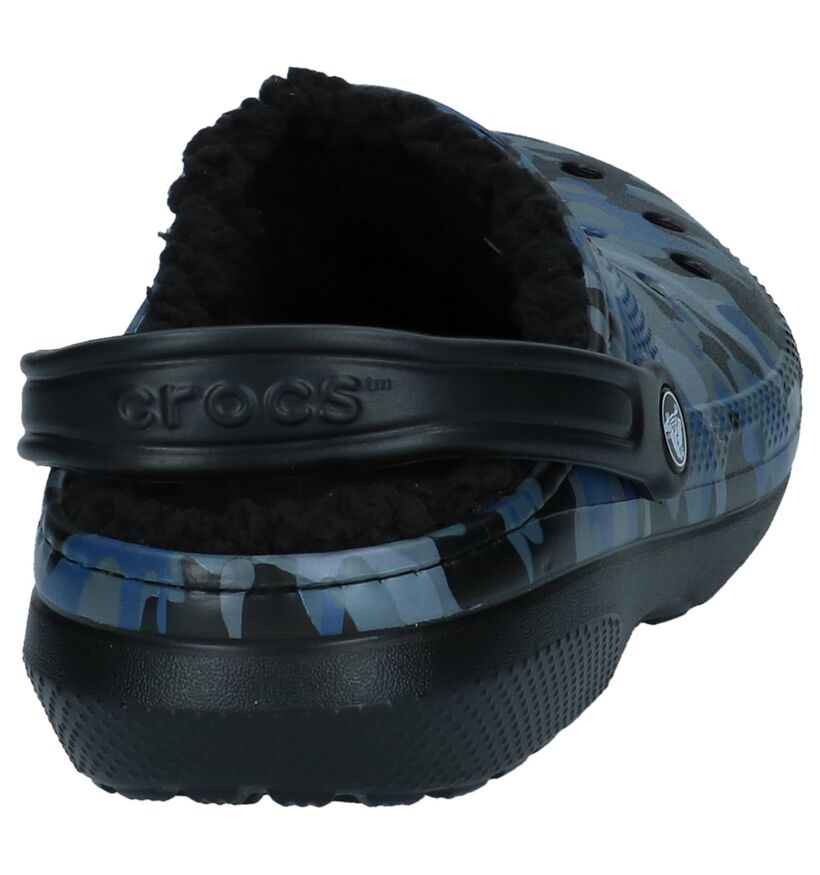 Donkerblauwe Camouflage Slippers Crocs Classic Lined in kunststof (227137)