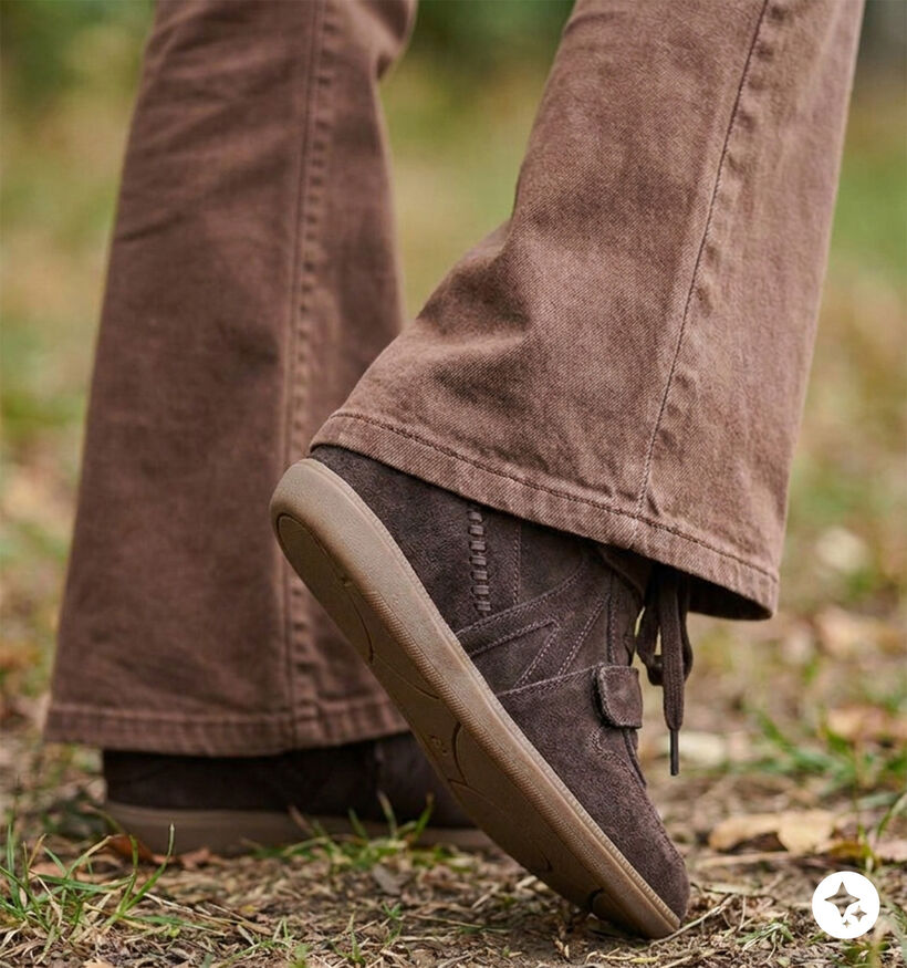 Poelman Donkerbruine Sneakers met Sleehak voor dames (382832)