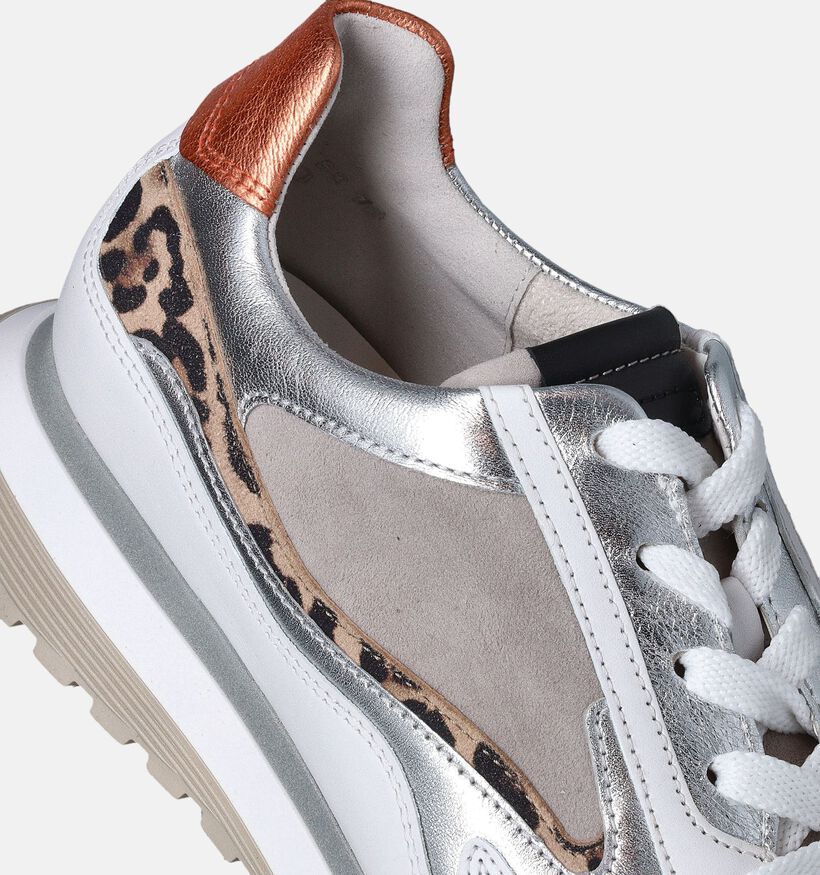 Gabor OptiFit Witte Sneakers Luipaardprint voor dames (352081) - geschikt voor steunzolen