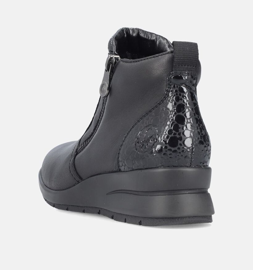 Rieker Bottillons avec talon compensé en Noir pour femmes (347408) - pour semelles orthopédiques