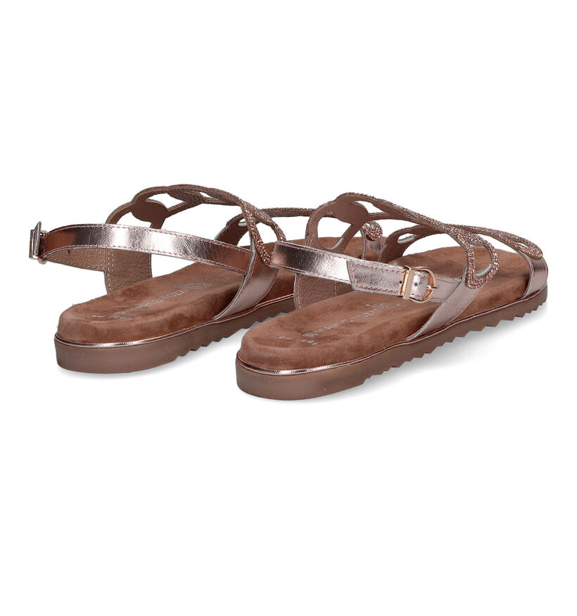 Marco Tozzi Sandales plates en Rose en cuir (307623)