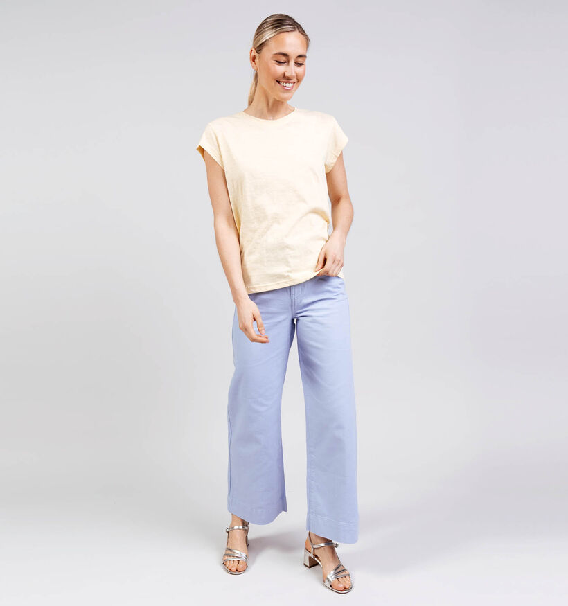 Minus Leti Soft Yellow Lichtgele T-shirt voor dames (374239)