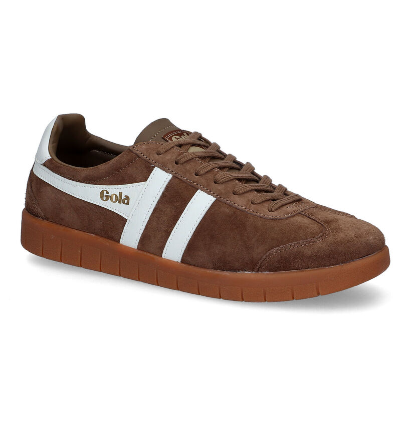 Gola Hurricane Suede Baskets en Beige pour hommes (336324) - pour semelles orthopédiques
