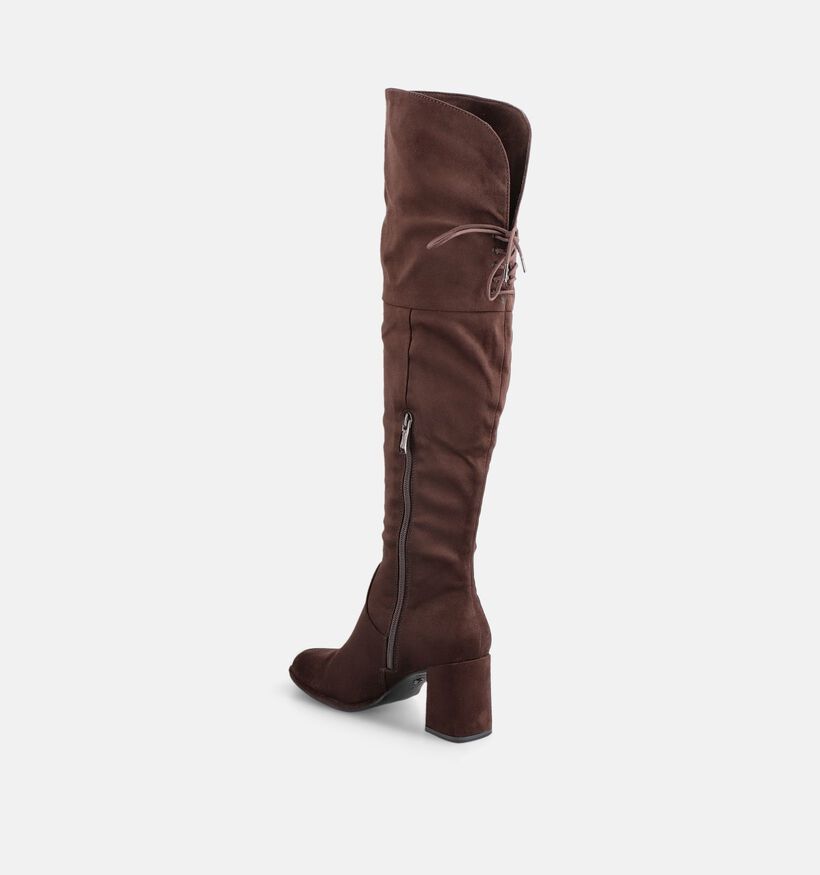 Tamaris Donkerbruine Overknee Laarzen met Hoge Hak voor dames (378982)