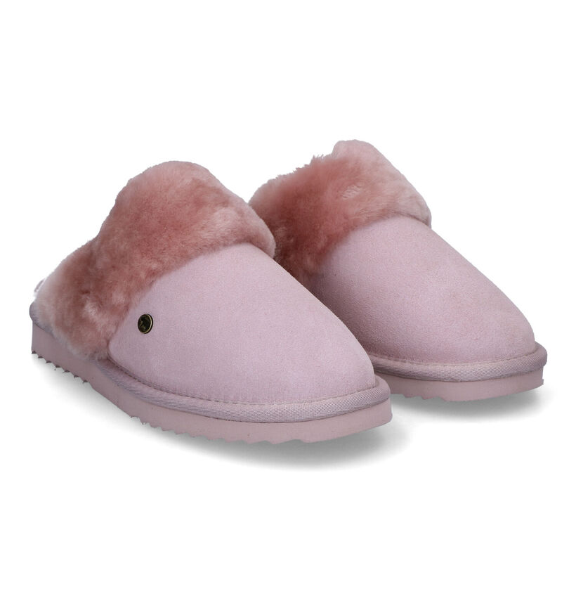 Warmbat Flurry Cognac Wollen Pantoffels voor dames (329908)