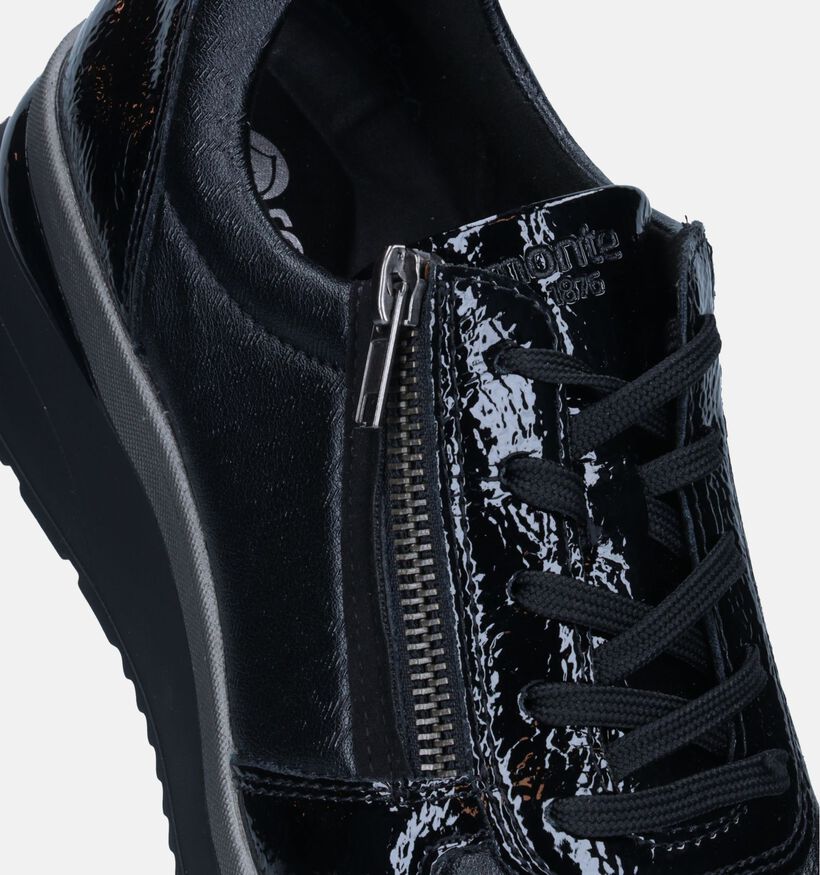 Remonte Zwarte Sneakers met sleehak voor dames (344435) - geschikt voor steunzolen