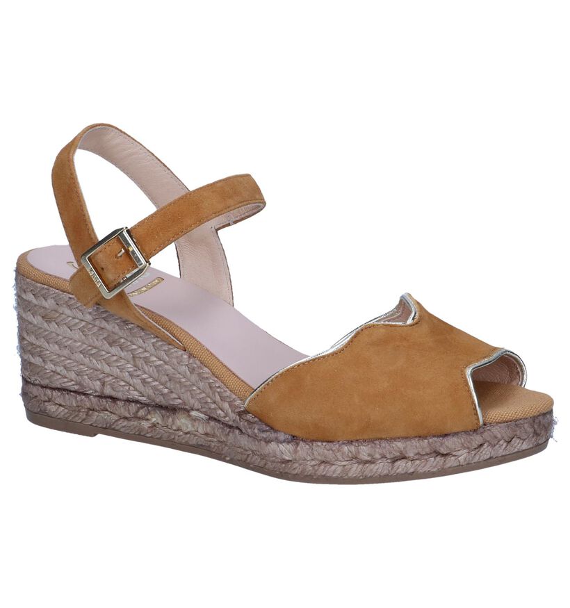 Oranje Sandalen met Sleehak Kanna in nubuck (246578)